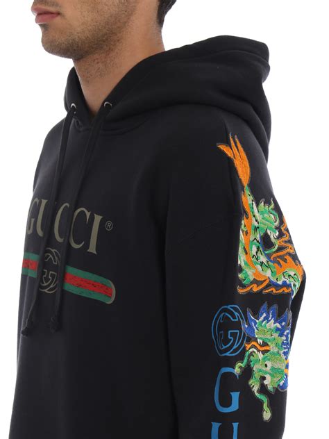 gucci grey sweatshit with blue dragon|Gucci Sweatshirts for Men .